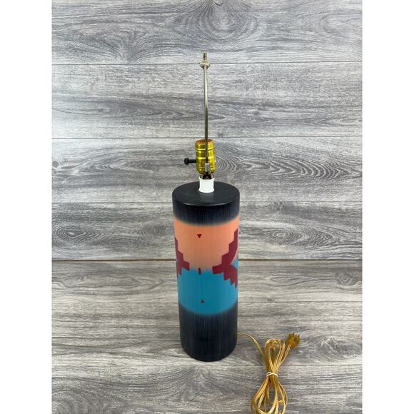 Vintage MCM Martz Marshall Studios Ceramic Pottery Tall Cylinder Lamp - Picture 3 of 5